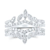14kt White Gold Womens Round Diamond Wrap Enhancer Wedding Band 1 Cttw