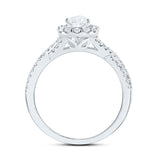 14kt White Gold Pear Diamond Solitaire Bridal Wedding Engagement Ring 1 Cttw