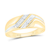 10kt Two-tone Gold Mens Round Diamond Wedding Band Ring 1/8 Cttw