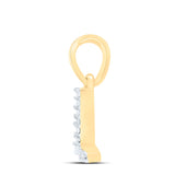 10kt Yellow Gold Womens Round Diamond L Initial Letter Pendant .02 Cttw