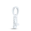 10kt White Gold Womens Round Diamond Y Initial Letter Pendant .03 Cttw