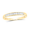 10kt Yellow Gold Womens Round Diamond Single Row Band Ring 1/8 Cttw