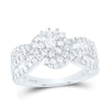 10kt White Gold Womens Round Diamond Cluster Ring 1 Cttw