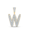 10kt Two-tone Gold Mens Round Diamond W Initial Letter Charm Pendant 1 Cttw