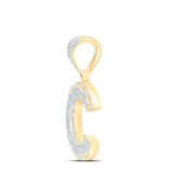14kt Two-tone Gold Mens Round Diamond C Initial Letter Charm Pendant 3/4 Cttw