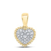 10kt Yellow Gold Womens Round Diamond Heart Pendant 1/8 Cttw