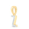 10kt Yellow Gold Womens Round Diamond Z Initial Letter Pendant .03 Cttw