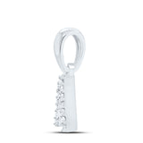 10kt White Gold Womens Round Diamond A Initial Letter Pendant .03 Cttw