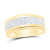 10kt Yellow Gold Mens Round Diamond Band Ring 1/3 Cttw