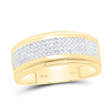 10kt Yellow Gold Mens Round Diamond Band Ring 1/3 Cttw