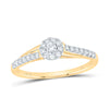 10kt Yellow Gold Womens Round Diamond Halo Promise Ring 1/4 Cttw