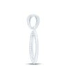 10kt White Gold Womens Round Diamond Initial O Letter Pendant 1/10 Cttw