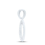 10kt White Gold Womens Round Diamond Initial O Letter Pendant 1/10 Cttw