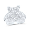 10kt White Gold Round Diamond Cluster Bridal Wedding Engagement Ring 3 Cttw