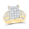10kt Yellow Gold Round Diamond Cluster Bridal Wedding Engagement Ring 2 Cttw