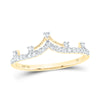 10kt Yellow Gold Womens Round Diamond Crown Tiara Fashion Band Ring 1/5 Cttw