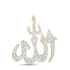 10kt Yellow Gold Mens Round Diamond Allah Islam Charm Pendant 1/3 Cttw