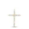 10kt Yellow Gold Womens Round Diamond Cross Pendant 1/4 Cttw