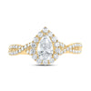 14kt Yellow Gold Pear Diamond Halo Bridal Wedding Engagement Ring 1 Cttw