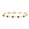 10kt Yellow Gold Womens Round Brown Diamond Heart Bracelet 1-7/8 Cttw