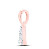10kt Rose Gold Womens Round Diamond A Initial Letter Pendant .03 Cttw