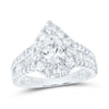 14kt White Gold Pear Diamond Halo Bridal Wedding Engagement Ring 2 Cttw