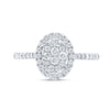 10kt White Gold Round Diamond Oval Bridal Wedding Engagement Ring 1/2 Cttw