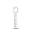 10kt White Gold Womens Round Diamond D Initial Letter Pendant 1/10 Cttw
