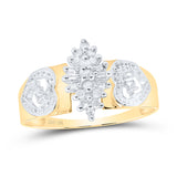 10kt Yellow Gold Womens Round Diamond Mom Ring 1/8 Cttw