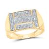 10kt Yellow Gold Mens Round Diamond Cluster Ring 1/2 Cttw