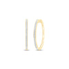 10kt Yellow Gold Womens Round Diamond Hoop Earrings 1/4 Cttw