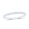 10kt White Gold Womens Round Pave-set Diamond Wedding Band 1/6 Cttw