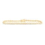 14kt Yellow Gold Womens Round Diamond Classic Tennis Bracelet 4 Cttw