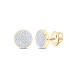 10kt Yellow Gold Round Diamond Circle Earrings 1/5 Cttw