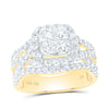 14kt Yellow Gold Princess Diamond Cluster Bridal Wedding Engagement Ring 2 Cttw