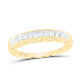 10kt Yellow Gold Womens Round Diamond I Love You Band 1/5 Cttw