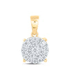 10kt Yellow Gold Womens Round Diamond Cluster Pendant 2 Cttw