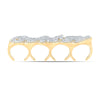10kt Yellow Gold Mens Round Diamond Cash 4-Finger Ring 14-1/3 Cttw