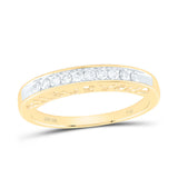 10kt Yellow Gold Womens Round Diamond I Love You Band 1/5 Cttw