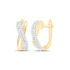 10kt Yellow Gold Womens Round Diamond Hoop Earrings 1/5 Cttw