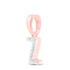 10kt Rose Gold Womens Round Diamond Z Initial Letter Pendant .03 Cttw