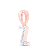 10kt Rose Gold Womens Round Diamond Z Initial Letter Pendant .03 Cttw