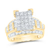10kt Yellow Gold Round Diamond Cluster Bridal Wedding Engagement Ring 2 Cttw