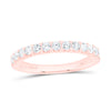 14kt Rose Gold Womens Round Diamond Wedding Single Row Band 1/2 Cttw