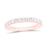 14kt Rose Gold Womens Round Diamond Wedding Single Row Band 1/2 Cttw
