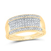 10kt Yellow Gold Mens Round Diamond Pave Band Ring 1/6 Cttw