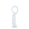 10kt White Gold Womens Round Diamond L Initial Letter Pendant .02 Cttw