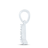 10kt White Gold Womens Round Diamond L Initial Letter Pendant .02 Cttw