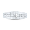 10kt White Gold Mens Round Diamond Solitaire Band Ring 1/2 Cttw