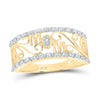 10kt Yellow Gold Womens Round Diamond Mom Band Ring 1/10 Cttw